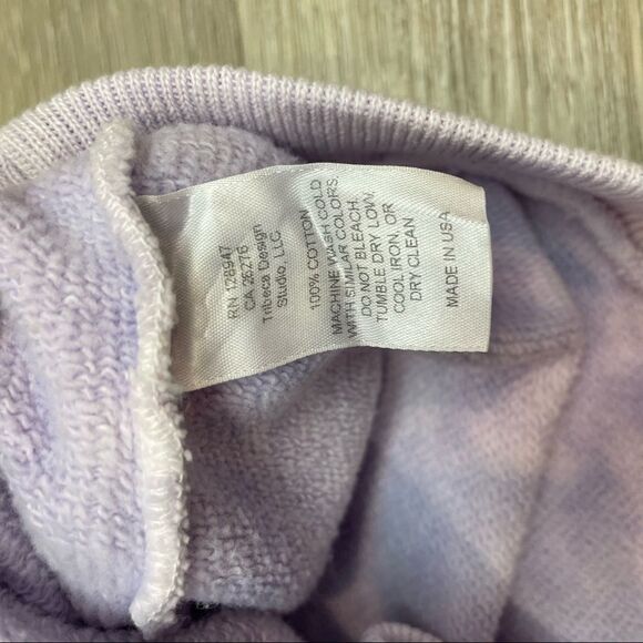 Nili Lotan Classic Crew Neck T Light Lavender Crop Tie Dye Sweatshirt Essential - Picture 6 of 7